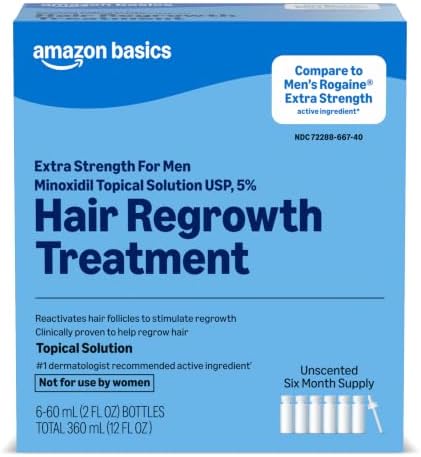 Amazon Basics Minoxidil Topical Solution USP, 5 Percent, Hair Reg...