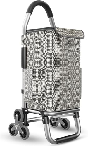 Carrito de compras plegable, marco de aluminio ligero, 3 ruedas con ruedas para una fácil movilidad, perfecto para comestibles y actividades al aire libre