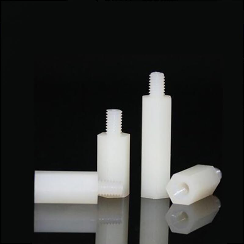 65pcs M3 nylon Single-pass hexagon column screws terminal isolation screw standoff spacer plastic - (Size: M3x5mmx6mm)