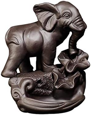 XUDREZ Cute Elephant Backflow Incense Holder Ceramic Waterfall Backflow Incense Burner Incense Cone Holder Home Decor Gift with 20pcs Incense Cones