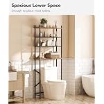 HOOBRO Over The Toilet Storage, 4-Tier Over Toilet Bathroom Organizer, Freestanding Above Toilet Shelf with Adjustable Feet, Space Saving, Easy to Assemble, Rustic Brown and Black BF64TS01 - Image 3