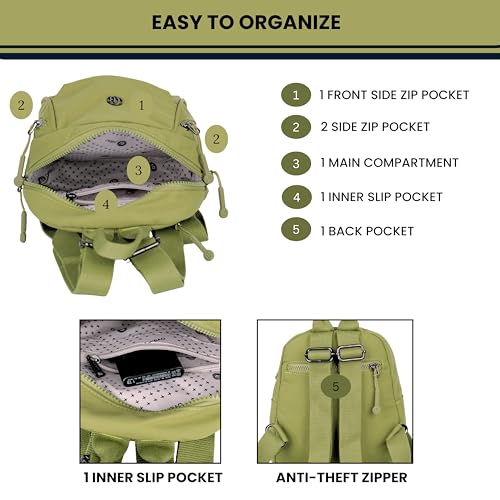 Image of TS WITH TECHSUN Women's Small Mini Backpack Purse | Water-Resistant Compact Bag for Travel, Casual Outings | Fits Only Essentials (L) 20 X (W) 14 X (H) 24 CM