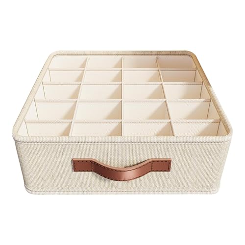 Bsbkoj Organizador de cajones para ropa interior, caja de almacenamiento con separadores para calcetines, división compacta de 20 compartimentos para ropa en dormitorio, armario y habitación infantil