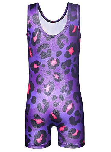 Image of HOZIY Gymnastics Leotards for Girls with Shorts Toddlers Biketards Rainbow Unicorn Dinosaur Mermaid Leopard Flower Galaxy