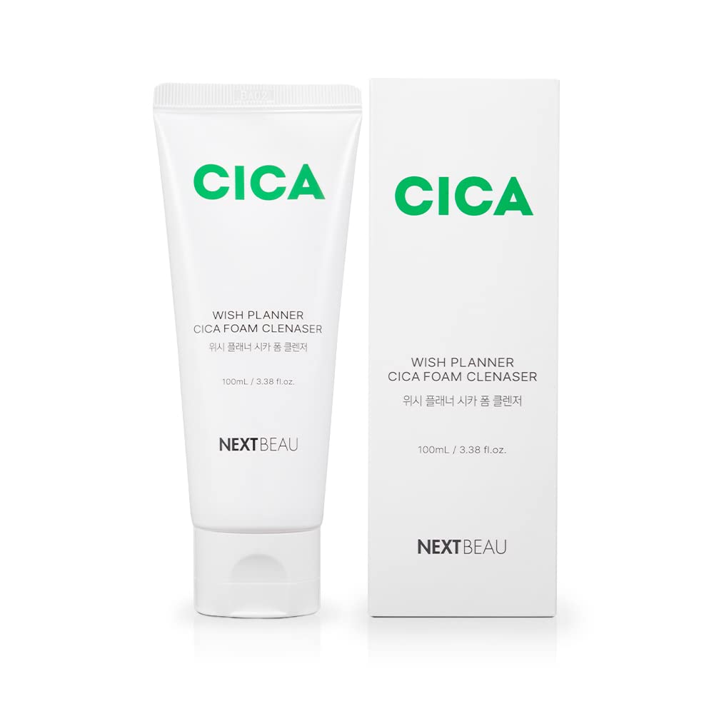 Wish Planner Cica Foam Cleanser [3.38 fl.Oz / 100ml] Cica, Moist Foam Cleanser, Hypoallergenic Foam Cleanser, Centella Asiatica, Korean Skincare