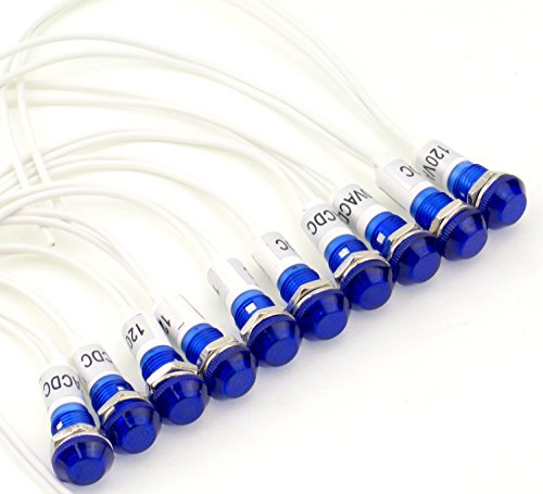 PACOTE DE 10 YuCo YC-9WRT-23B-120-10 LED AZUL 9MM LUZ PILOTO INDICADOR MINIATURA 120V CA/CC