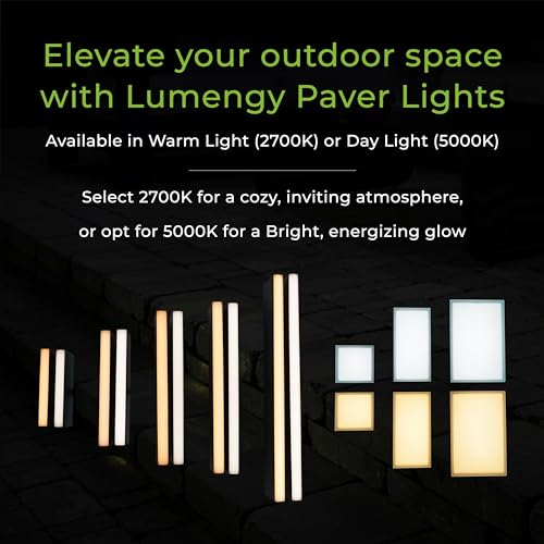 Image of LUMENGY Paver Light 4x8 Inch (3.85 x 7.79), 5000K Daylight, Glare-Free Brick Lighting for Driveways, Walkways, Pool Decks and Patios, 12V Hardwired, IP67 Waterproof, Drive-Over Rated