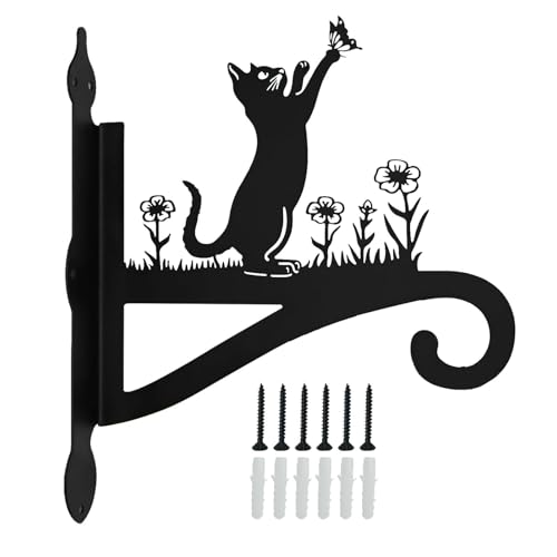 Hanging Plant Bracket - Metal Plant Hanger Decor | Silhouette Wall Mount Plant Hangers | Wall Mounted Iron Decorative Wall Hanger Hooks for Hanging Plants Flower Baskets Bird Feeders Wind Chimes