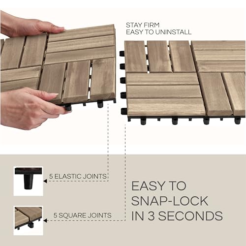 THYOI Premium Deck Tiles, 10 Pcs Patio Flooring - White - Round Joint by THYOI - Used condition - Image 4