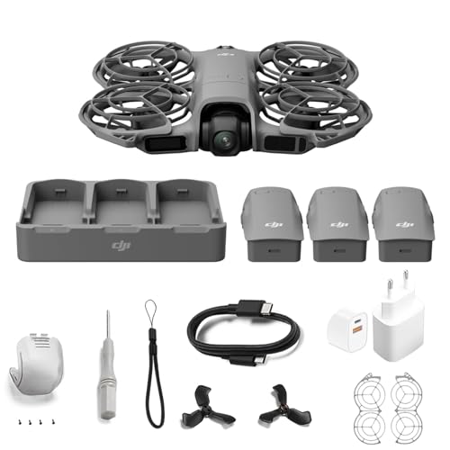 DJI Neo 2 Fly More Combo con Accesorios, Dron 4K para Principiantes, Despegue en la Palma, Control por Gestos, Incluye 3 Baterías, Estación de Carga y Enchufe UE