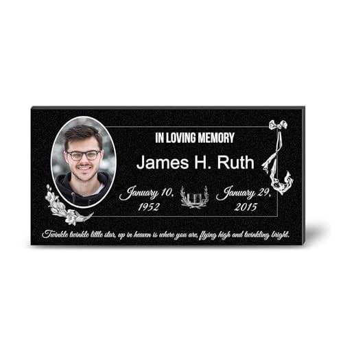 ADFSTONE Temporary Grave Markers for Cemetery 12x6 Picture Memorial Plaque