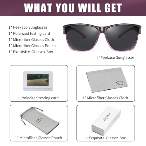 Image of Polarized Sunglasses Fit Over Glasses for Women Men, Oversized Square Sun Glasses UV400 Protection