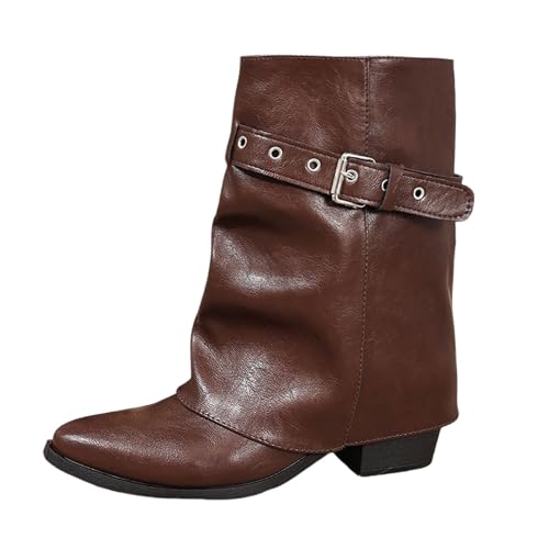 Bottines tendance à bout pointu et talon épais pour femme au style décontracté