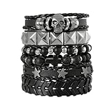Cadeau idéal - Ces bracelets constituent un cadeau unique pour les anniversaires, Halloween, Noël ou les fêtes de fin d'année pour les amateurs de punk.