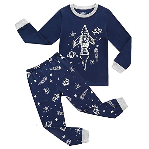 Image of Koian Little Boys Short Pajamas Sets Glow In The Dark Toddler PJS Cotton Kids Sleepwears