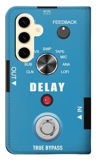 RW3962 Guitar Analog Delay Graphic PU Leather Flip Case Cover for Samsung Galaxy S24