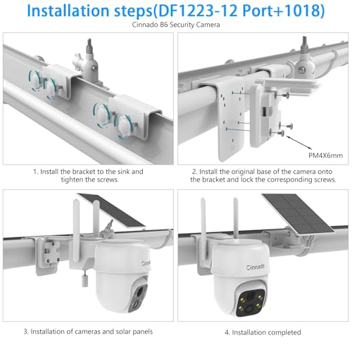 HOLACA Support de gouttière pour appareil photo et panneau solaire, compatible avec caméra de surveillance extérieure Cinnado B6, batterie solaire, SEHMUA 2K – vue 5
