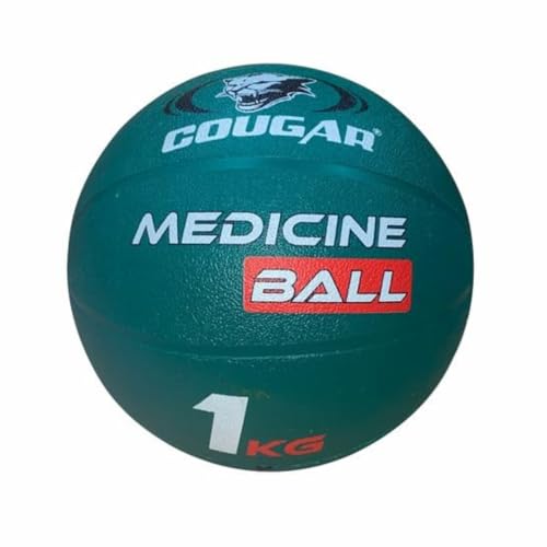 Image of COUGAR 1kg Medicine Ball for Gym & Home Workout - High Grip Textured Rubber Weighted Ball for Cardio, Core Exercise & Physiotherapy - Professional 1 kg Exercise Ball for Men & Women