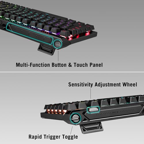 Image of ASUS ROG Falchion Ace 75 HE Wired Analog /Hall Effect Gaming Keyboard - 75% TKL, USB, Hot Swappable HFX V2 Magnetic Switch, Rapid Trigger, 8KHz Polling, ABS Keycap, Carry Case, Web-based Config - Black