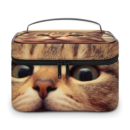 メイクボックス コスメ収納 大容量 机の上のかわいい猫 化粧ポーチ 化粧品入れ メイク収納ケース 軽量 持ち運び アクセサリー 小物入れ おしゃれ 旅行 出張用 プレゼント