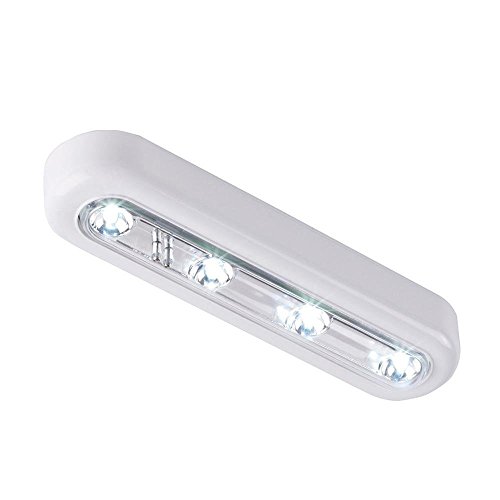 NYKKOLA Lampe tactile 4 LED à coller n'importe où - Fonctionne avec piles - Veilleuse pour placards et armoires Cover