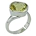 CaratYogi - Anello da promessa al quarzo, vero limone, in argento, cuscino a forma di lunetta, dimensioni e Argento 925/1000, 17, colore: giallo, cod. CYSRLQ024-P