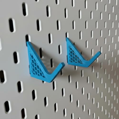 Image of Universal Skadis Pegboard Controller Holder - Modular Wall Mount & Display Stand for PS5, PS4, Xbox Series X /S, N64 & Gameboy - Gaming Setup Accessory (4 PCS) (Blue)
