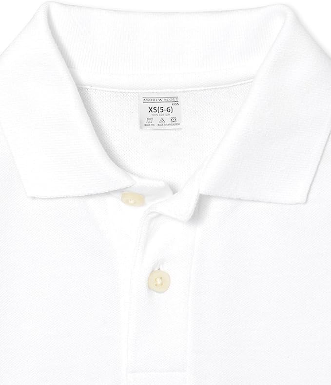 Image of Andrew Scott Kids| Boys' Girls Long Sleeve Pique Polo Shirts | School Uniform Polo Shirts | Multi Packs