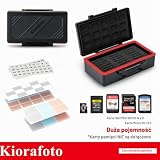 Kiorafoto Etui na sd SDXC SDHC, wodoodporny, do 36 karta + 15 Micro SD, z naklejką i uchwytami