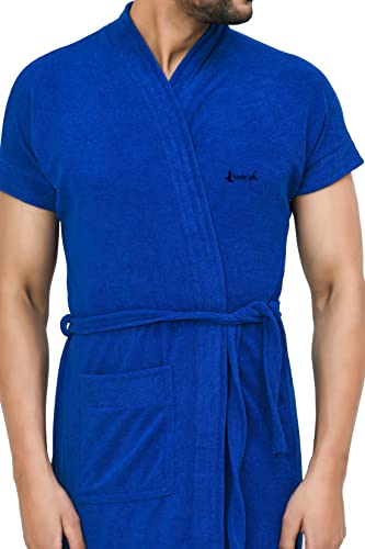 Image of Terry Men Bathrobe Fit Upto 42 inches Royal Blue