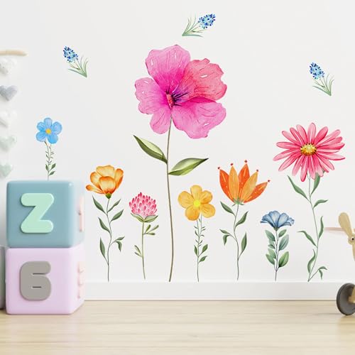 Vinilo Decorativo Flores Acuarela Grandes 30x90 cm miniatura 3