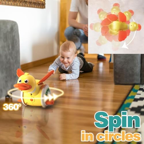 Image of Dancing Duck for Toddlers - Musical Light-Up Duck with Singing, Spinning & Waddling Actions - Educational Toy for Babies & Kids Ages 1-5 - Interactive Early Learning Toy with Music & Lights (MULTI)