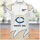 MEIMEI MLB Polo-Shirts, Jersey mit Minnesota Twins Logo, Major League Baseball Team Sweatshirts Fans Trikots Sommer Kurzarm T-Shirts für Damen und Herren, XXL