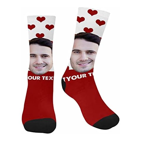 BestSocks Custom Face Socks,Personalized Your Face Photo on Sock Customized Unisex Funny Crew Sock Gifts for Men Women (one size) Cover