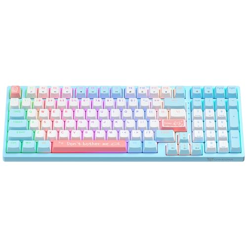 Mechanical Gaming Keyboard with Rainbow RGB Backlit, 98 Keys Design, Soft Tactile Brown Switch, Wired Computer Keyboard for PC/MAC/Laptop/PS4/PS5, Multimedia Keys & Programming