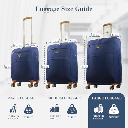 Image of Tommy Bahama 30 Inch Rolling Luggage, Soft Sided Suitcase with Spinner Wheels, Blue