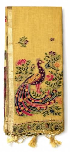 Generic gold maheshwari silk saree – image 3