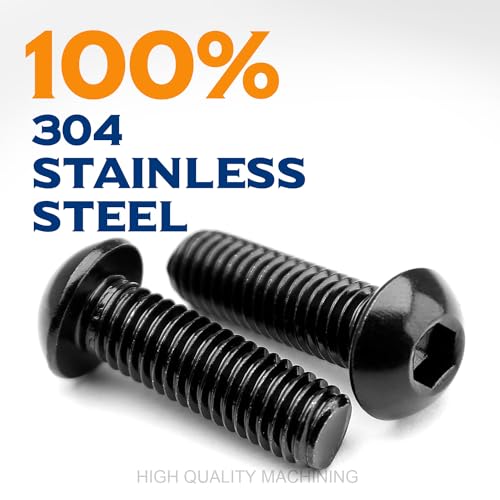 M6x14mm Linsenkopfschrauben mit Innensechskant 304 Edelstahl Schwarzes Oxid Vollgewinde Flachkopfschrauben (30 Stück)