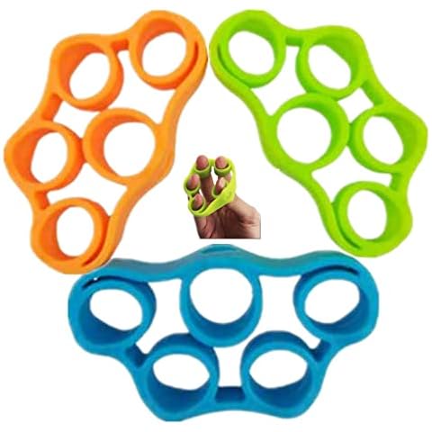 FMELAH 3pcs Finger Stretcher Exerciser, Hand Grip Strengthener, Hand Exerciser,Forearm Exerciser Trainer Silicone Rings for Muscle & Rehabilitation Cover