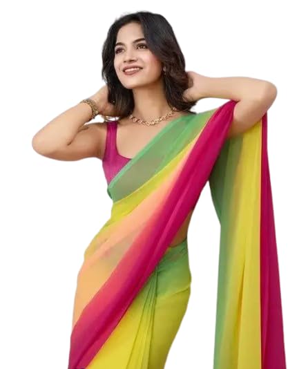 Shreedhar Handicrafts Women's Georgette Leheriya Style Saree-picture-29