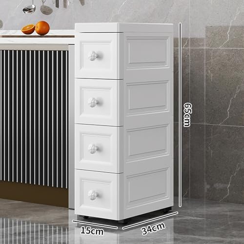 Mueble columna estrecho con cajones para baño vertical y compacto 3