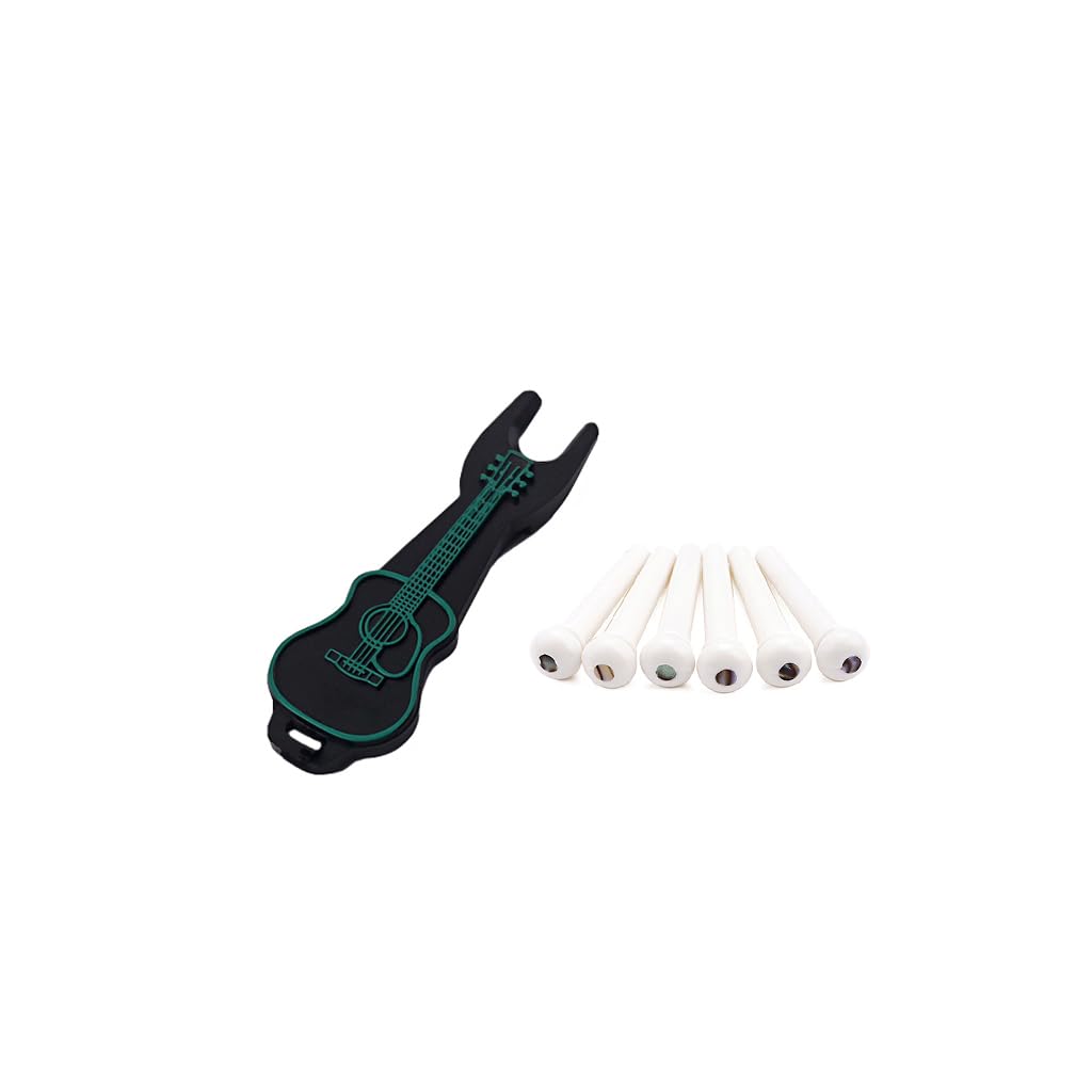 RuiJOTWAT Acoustic Guitar String Nail Peg Pulling Puller Bridge Pin Remover Handy Tool with 6 Guitar String bridge pins - Image 2