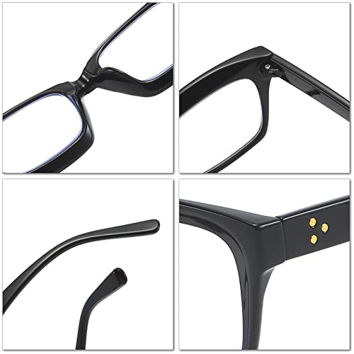 Image of REAVEE 3 Pack Oversized Reading Glasses for Women Men Blue Light Blocking, Ladies Stylish RetroSquare Large Computer Readers (Black /Red /Pink Leopard 2.25x)