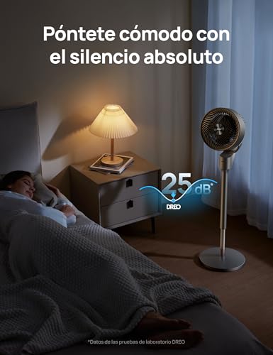 Dreo Ventilatore a Piantana Silenzioso 25dB, Oscillazione Orizzontale Automatica 80°, 3 Velocità, Portata fino a 24m, Potente con Telecomando, Inclinazione Verticale Manuale 90°, Timer 6 Ore - imagen 6