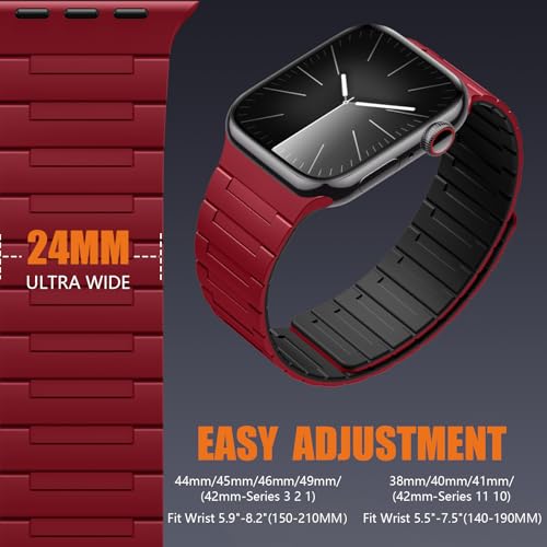 Image of SNBLK Magnetic Watchband Compatible with Apple Watch for Men 44mm 45mm 46mm 49mm 42mm 41mm 40mm 38mm Women, Silicone Sport Strong Magnet Strap for iWatch Series 11 Ultra 3 Ultra 2 Se 10 9 8 7 6 5 4 1