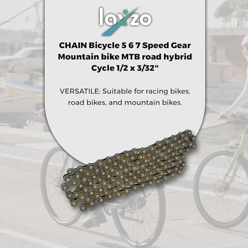 Laxzo ® Bike Chain,Single-Speed Speed Bicycle Chain 1/2 x 3/32 Inch 116 Links ​​Steel High Strength Bike Derailleur Chain 5/6/7/8 Speed For Road Mountain Bicycle - Image 5