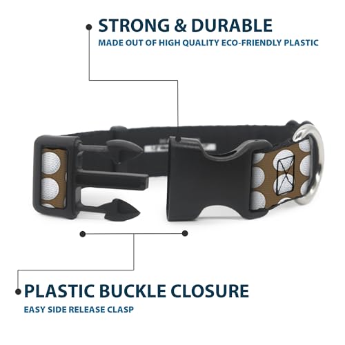 Collar para perros Buckle-Down con estampado de golf marrón y blanco 5