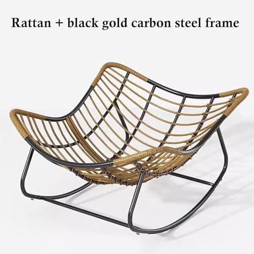 WAZHOU Cadeira Balanço Vime Confortável,Cadeira Sofá Com Almofada Lazer, Cadeira Balanço Grande, Cad