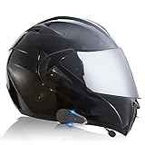 ✪ [Casco de intercomunicación transparente] 2 altavoces integrados de alta calidad, estéreo completo. El casco bluetooth adopta la tecnología avanzada de cancelación de eco DSP y cancelación de ruido, que le brinda música clara y voz a través del int
