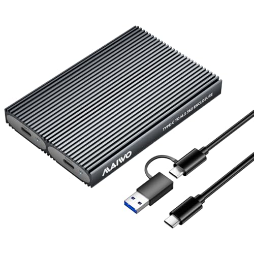 MAIWO 2xC M.2 NVMe SSDGN[W USB 3.1 Gen2 Type-C 10Gbps UASPΉ c[t[ 2230/2242/2260/2280 ML[/B&ML[A~jEP[X